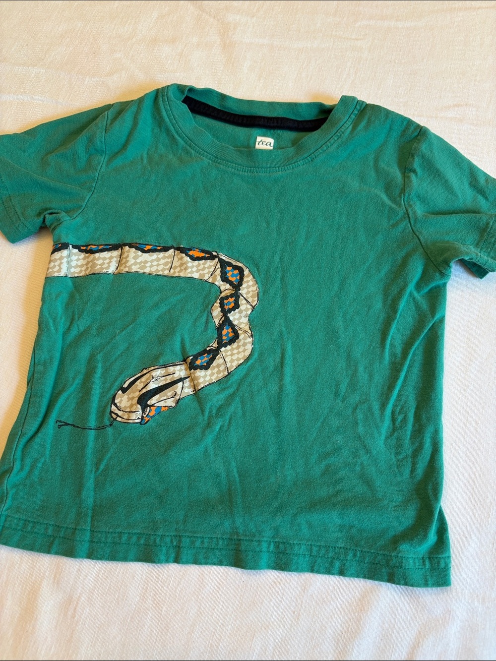 Tea Collection Teal Short-Sleeve Tee with Snake Graphic